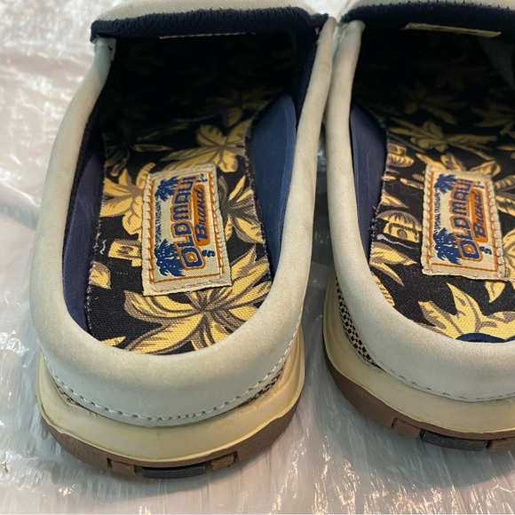 Old Maui brand blue leather slip on mules SZ 6.5 M - Picture 10 of 16